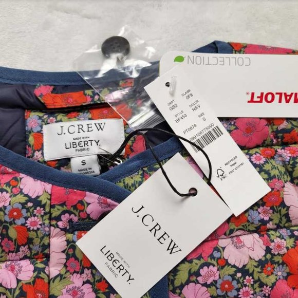 New women's S J Crew quilted lady jacket in Liberty Meadow Song floral - Picture 4 of 12
